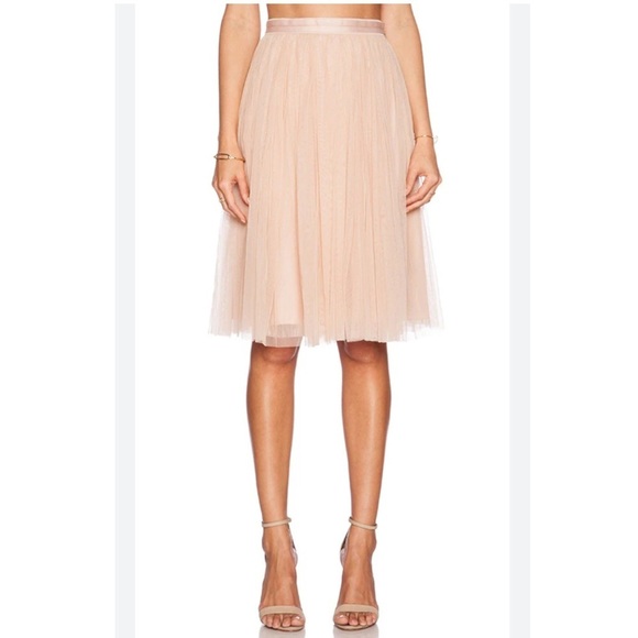 Needle & Thread Layered Tulle Midi Skirt in Ivory Cream Beige Size 6 - Picture 1 of 8